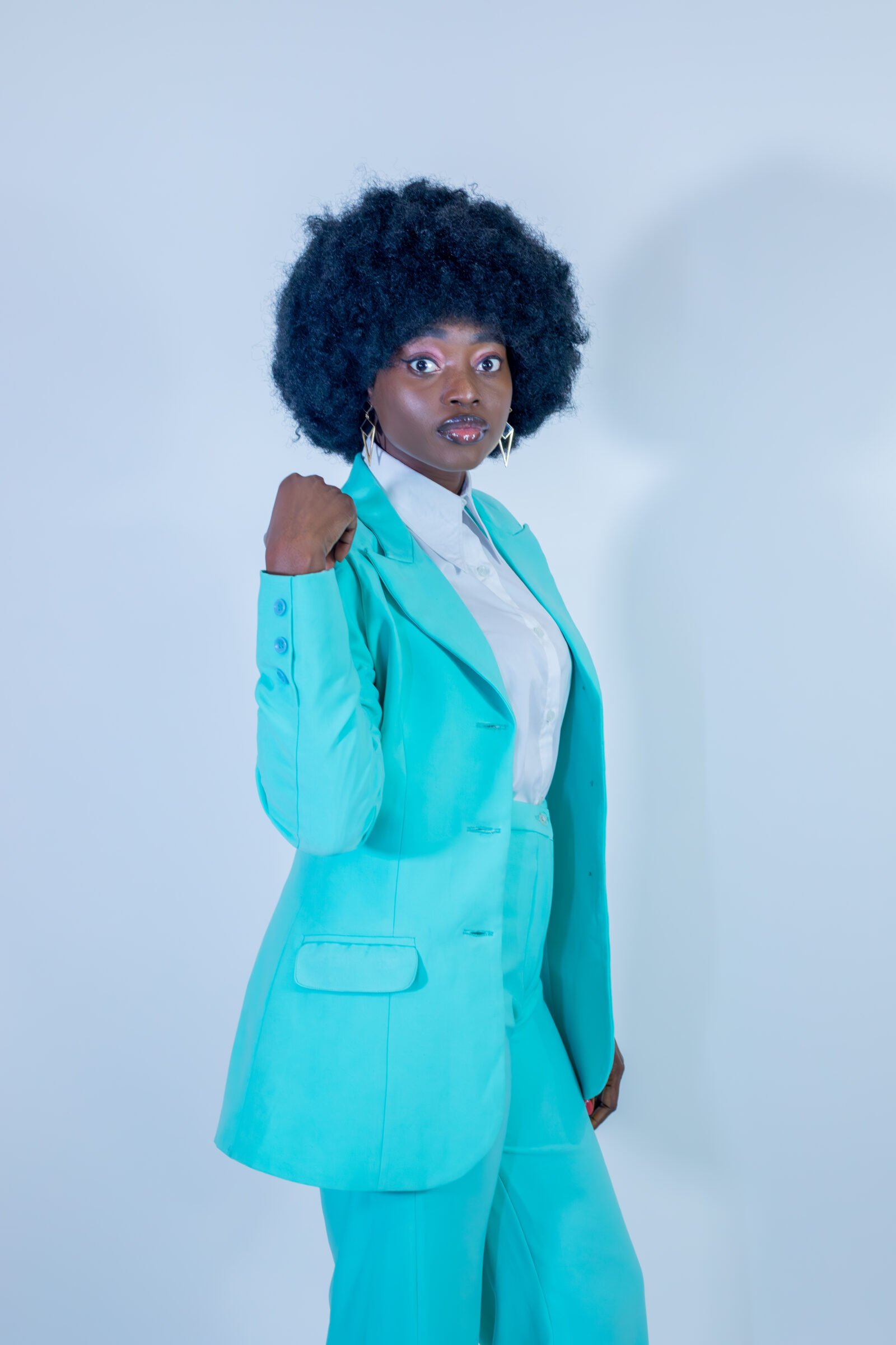 ensemble tailleur turquoise – reine damaris